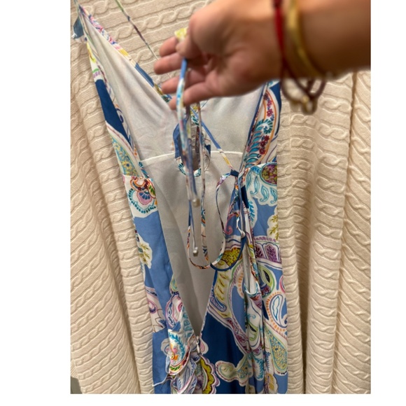 Milly Edra Paisley Ruffle Maxi Dress Blue Multi | Size 2 - Picture 15 of 15